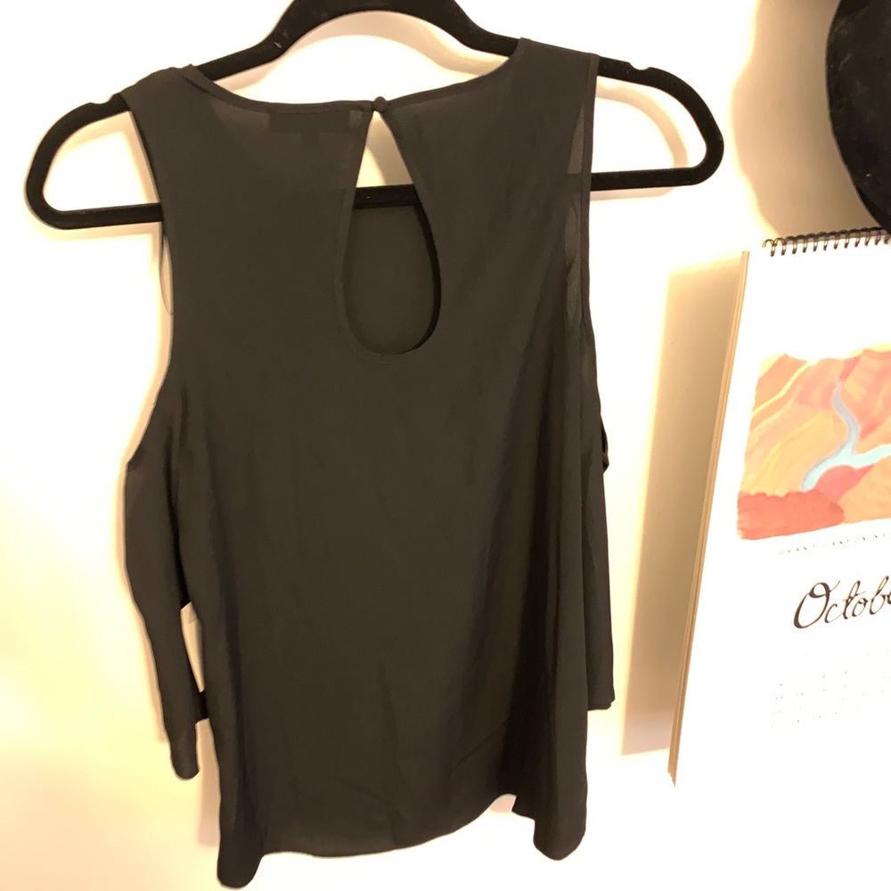 Cold Shoulder Black Blouse - Picture 4 of 5